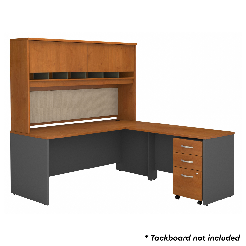 Shop Bush Business Furniture Series C 72W L Shaped Desk with Hutch and Mobile File Cabinet, Image 03, SRC0018NCSU, #color_natural cherry