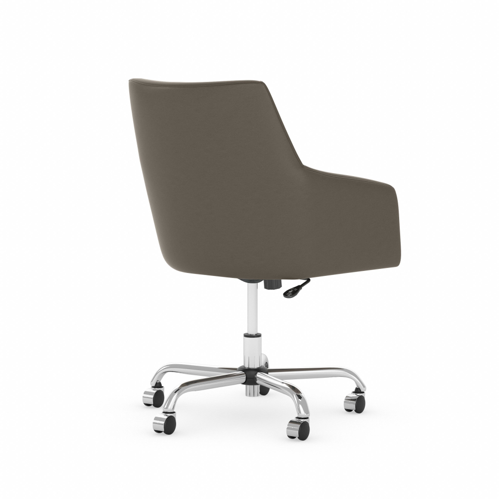 Shop Bush Business Furniture London Mid Back Leather Box Chair, Image 03, CH2401WGL-03, #color_washed gray leather
