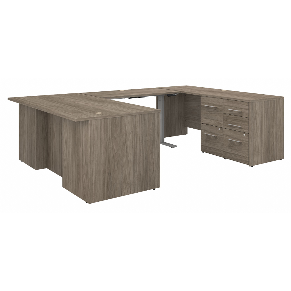 Shop Bush Business Furniture Office 500 72W Height Adjustable U Shaped Executive Desk with Drawers, Image 01, OF5005MHSU, #color_modern hickory