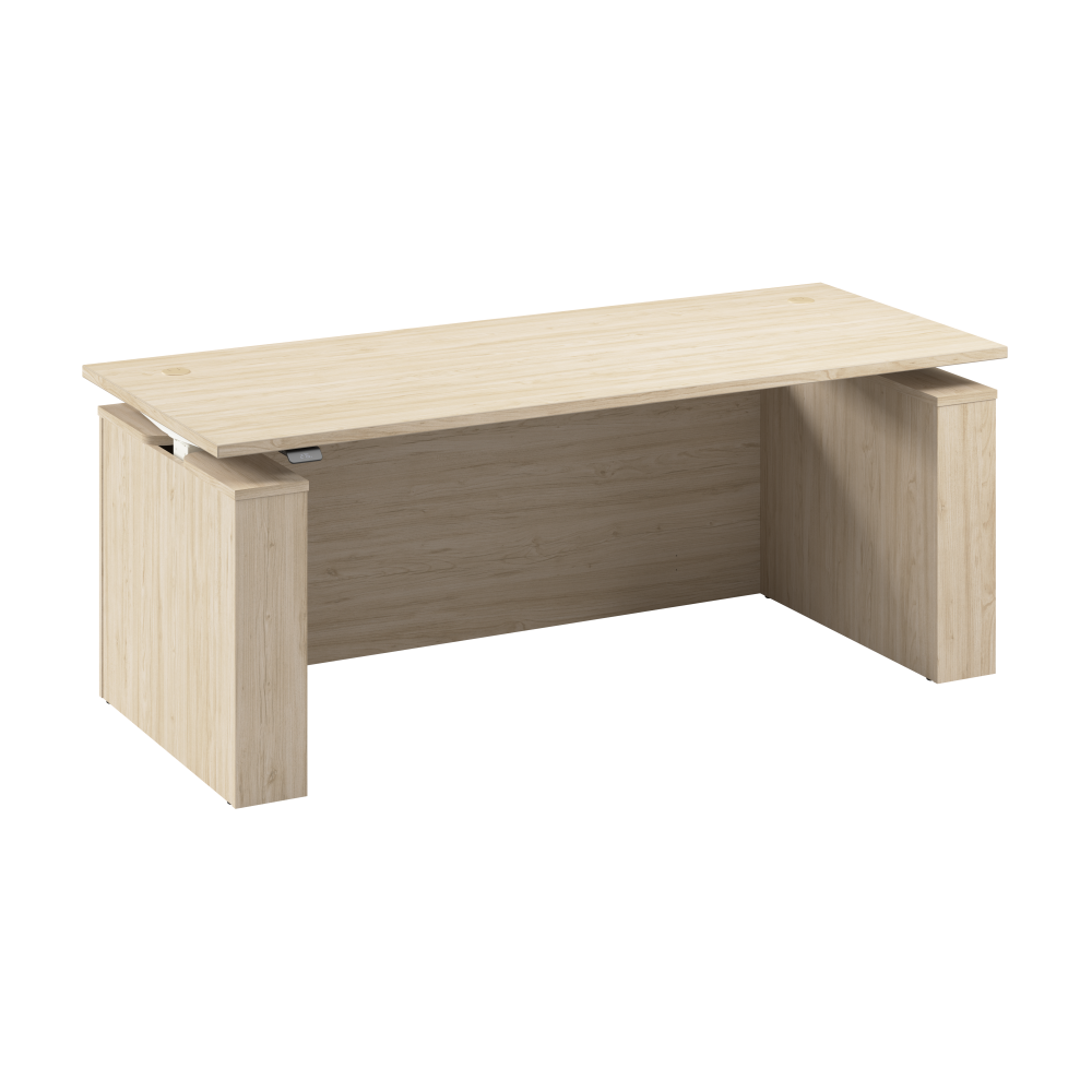 Shop Bush Business Furniture Stratus 72W x 30D Electric Height Adjustable Standing Desk with Modesty Panel, Image 01, SUT004NE, #color_natural elm