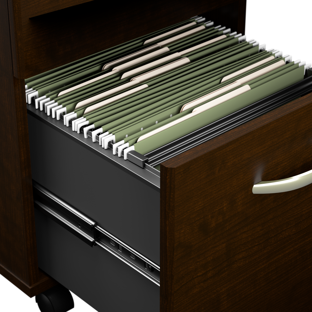 Shop Bush Business Furniture Series C 66W L Shaped Desk with 42W Return and Mobile File Cabinet, Image 03, SRC165MRSU, #color_mocha cherry