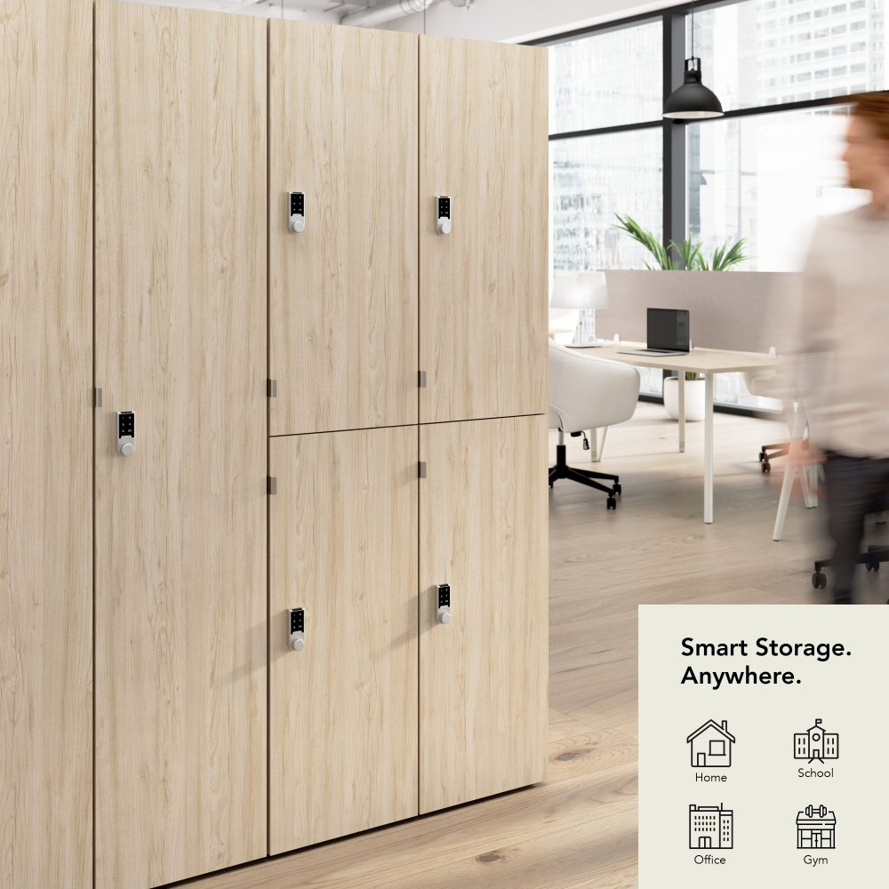 Shop Bush Business Furniture Assure Single Tier 2 Door Storage Locker with Keypad Locks, Image 03, AUS230NEK, #color_natural elm