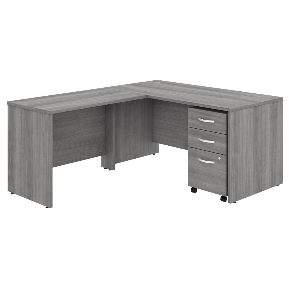 Shop Bush Business Furniture Studio C 60W x 30D L Shaped Desk with Mobile File Cabinet and 42W Return, Image 01, STC008PGSU, #color_platinum gray