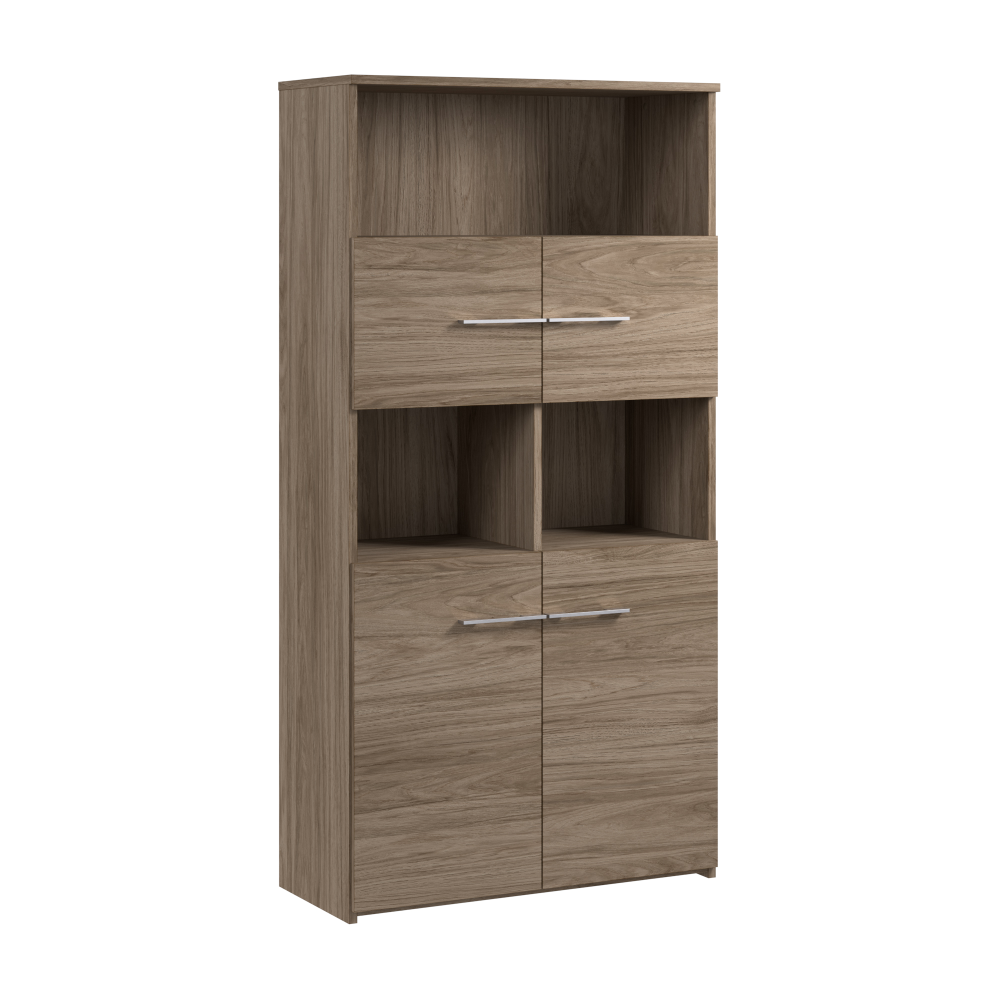 Shop Bush Business Furniture Office 500 5 Shelf Bookcase with Doors, Image 01, OFB136MH, #color_modern hickory