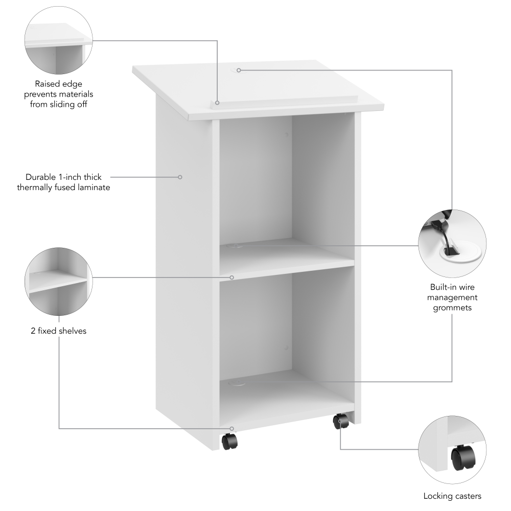 Shop Bush Business Furniture Envision Stand Up Lectern, Image 06, NVD129WH, #color_white