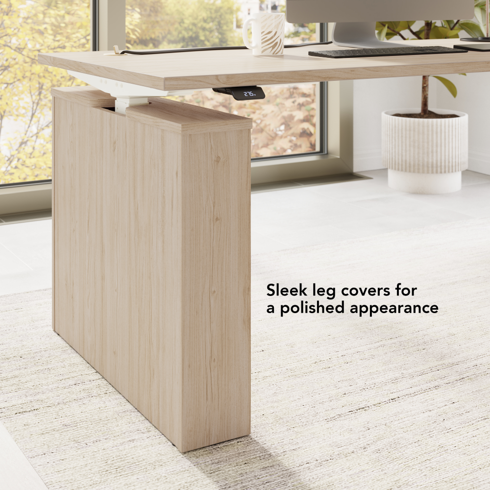 Shop Bush Business Furniture Stratus 60W x 30D Electric Height Adjustable Standing Desk, Image 05, SUT001NE, #color_natural elm
