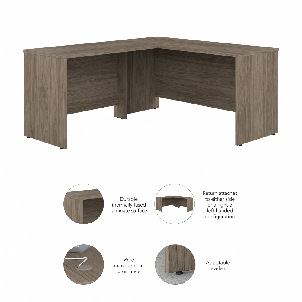 Shop Bush Business Furniture Studio C 60W x 24D L Shaped Desk with 42W Return, Image 06, STC051MH, #color_modern hickory