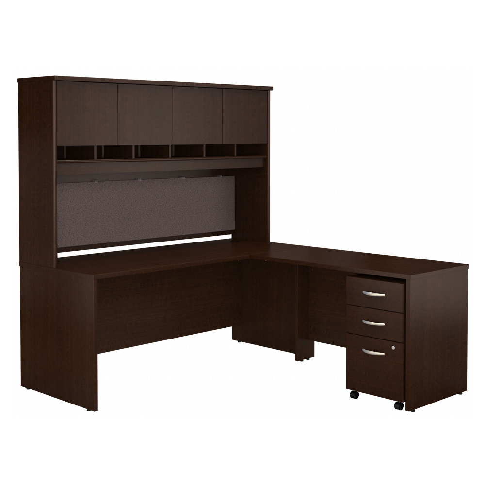 Shop Bush Business Furniture Series C 72W L Shaped Desk with Hutch and Mobile File Cabinet, Image 01, SRC0018MRSU, #color_mocha cherry