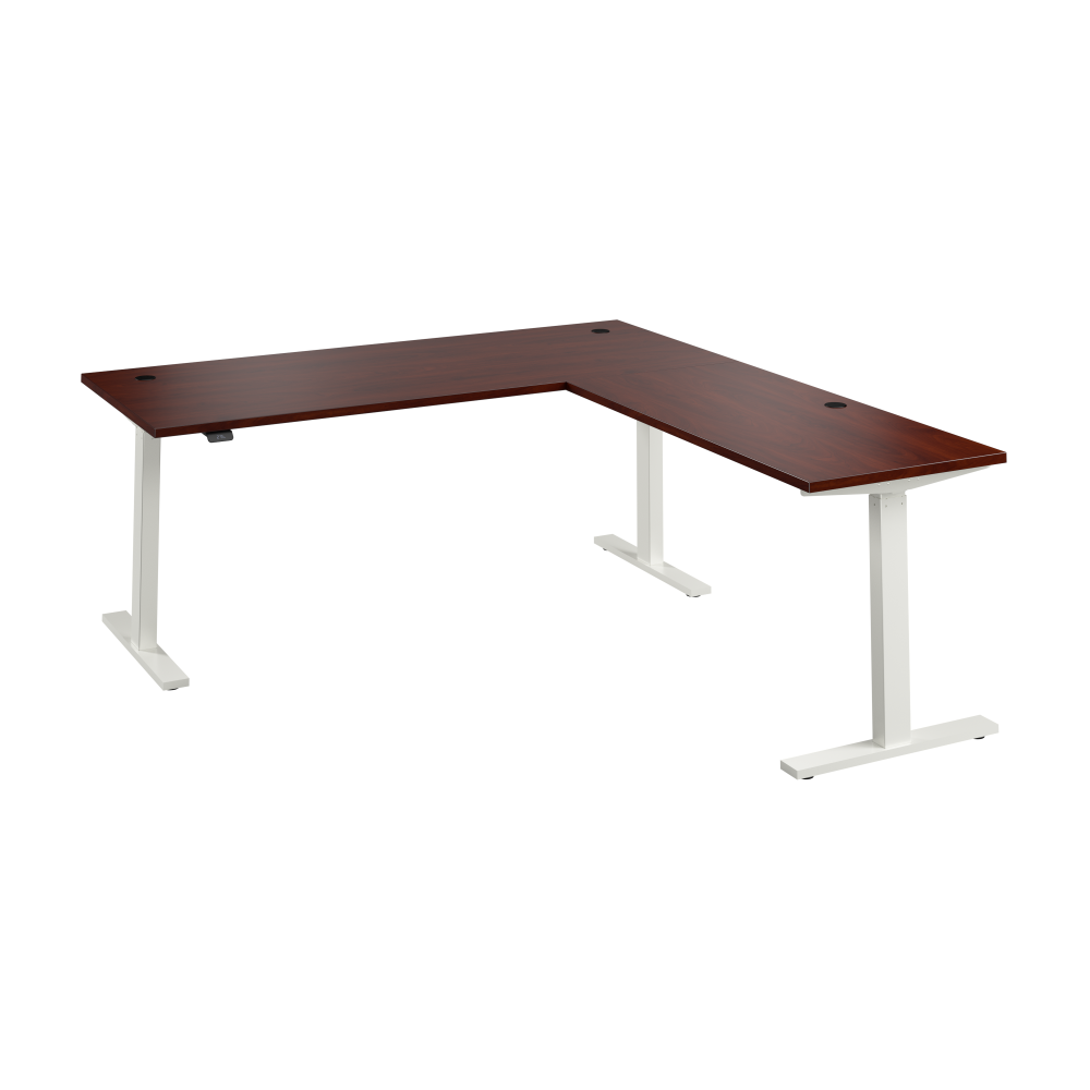 Shop Bush Business Furniture Move 60 Series 72W Height Adjustable L Shaped Standing Desk, Image 01, M6SL7278HCWK, #color_hansen cherry/white powder coat
