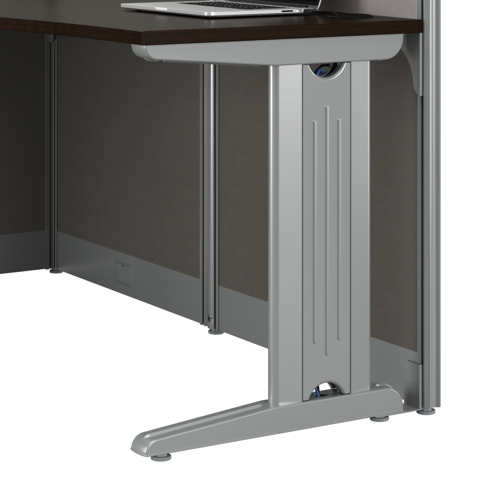 Shop Bush Business Furniture Office in an Hour 65W x 65D L Shaped Cubicle Desk, Image 07, WC36894-03K, #color_mocha cherry