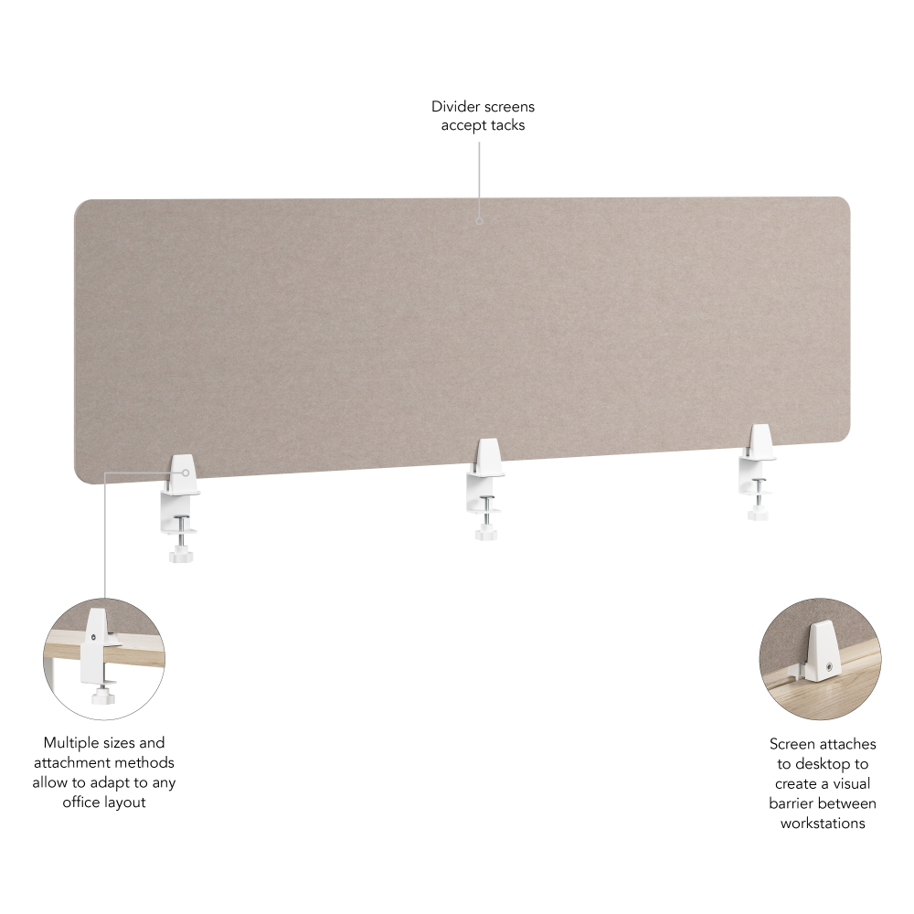 Shop Bush Business Furniture 58W Desktop Privacy Screen, Image 08, PSP158WB-03, #color_warm beige