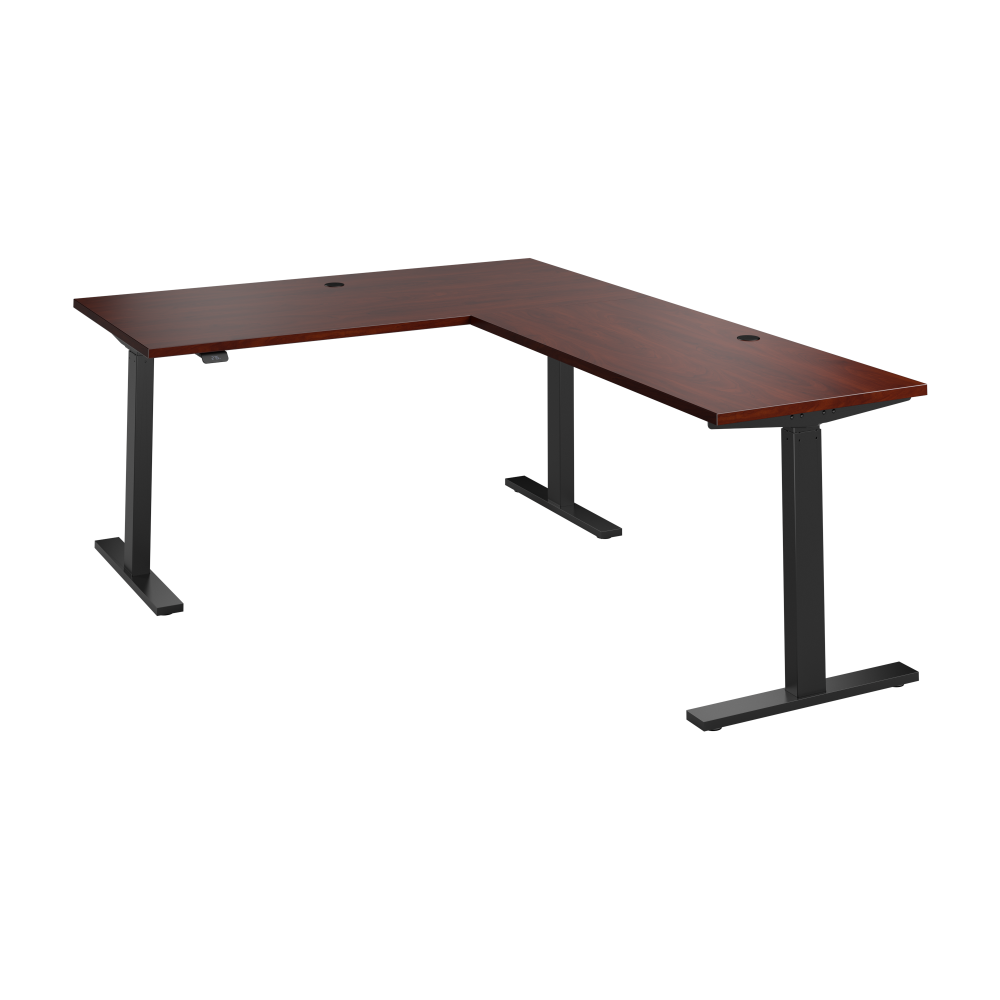 Shop Bush Business Furniture Move 60 Series 60W Height Adjustable L Shaped Standing Desk, Image 01, M6SL6078HCBK, #color_hansen cherry/black powder coat