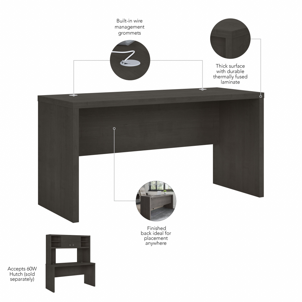 Shop Bush Business Furniture Echo 60W Credenza Desk, Image 07, KI60306-03, #color_charcoal maple
