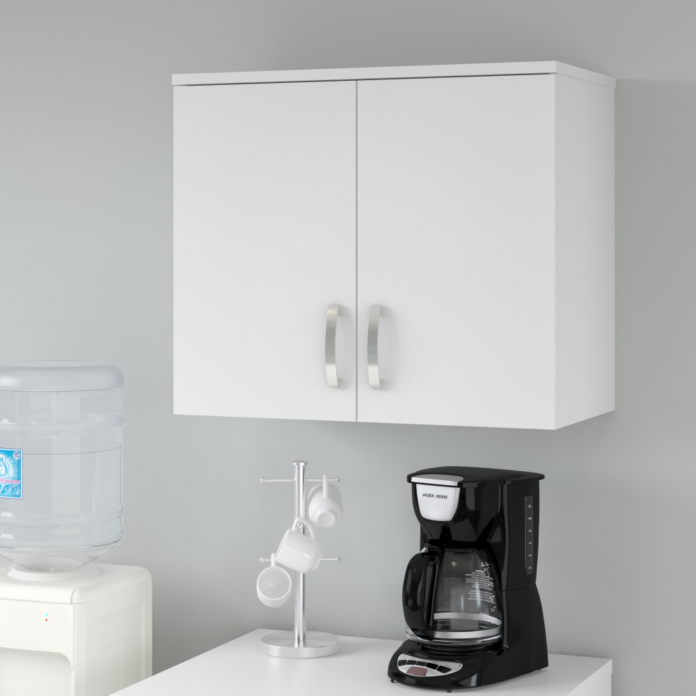 Shop Bush Business Furniture Universal Wall Cabinet with Doors and Shelves, Image 02, UNS428WH, #color_white