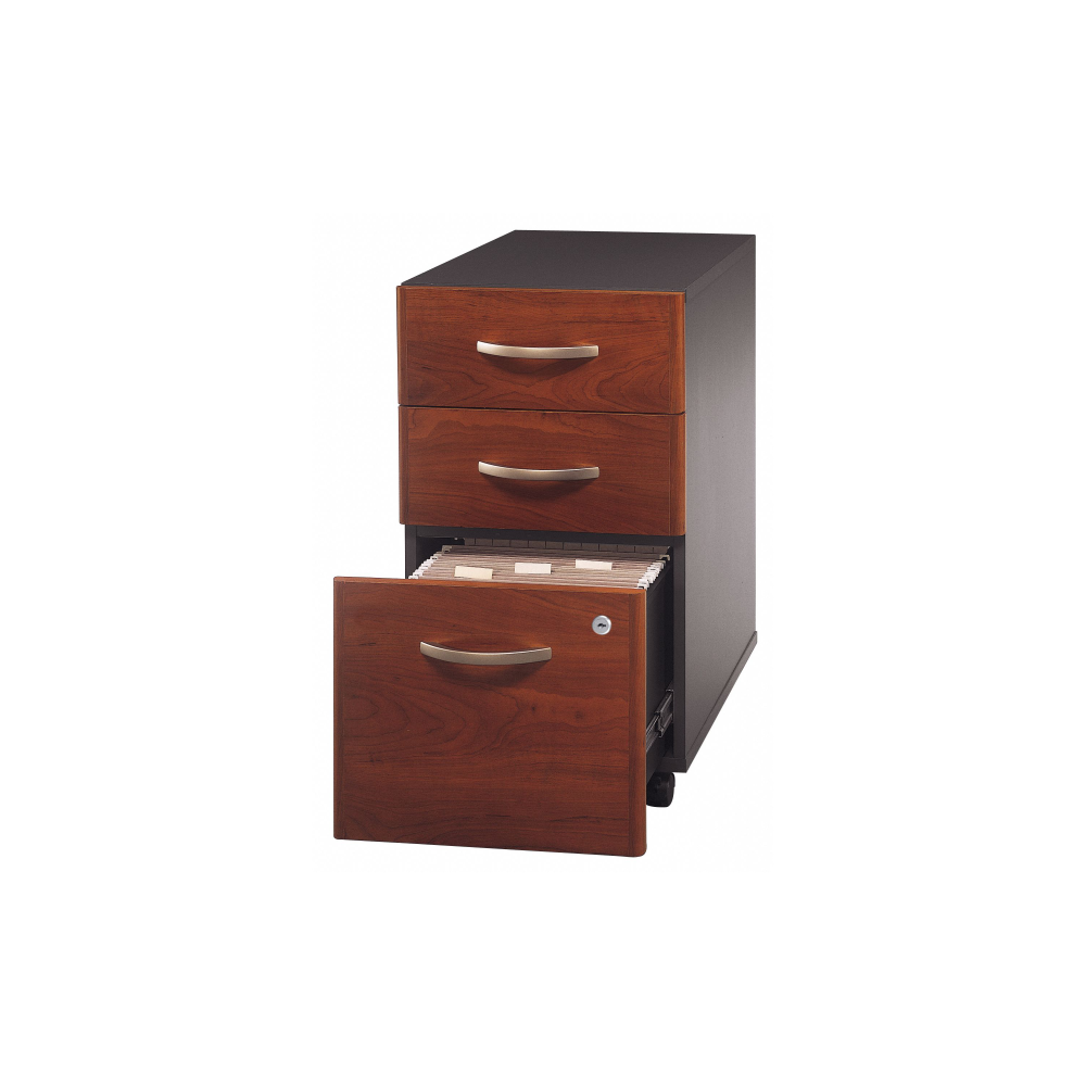Shop Bush Business Furniture Series C 3 Drawer Mobile File Cabinet, Image 03, WC24453, #color_hansen cherry/graphite gray