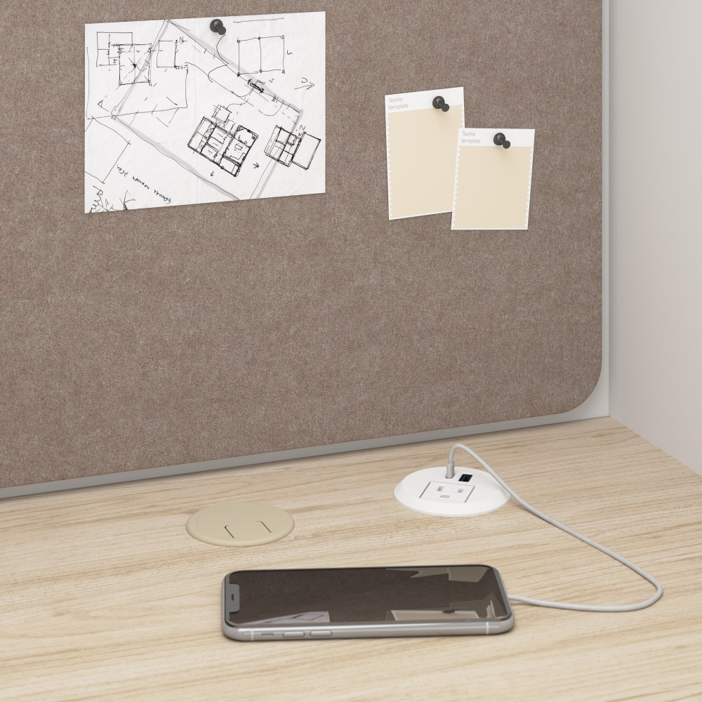 Shop Bush Business Furniture Hustle 60-inch 2 Person Office Cubicles with Locking Storage and Large Tackboards, Image 05, HUS023WHNE, #color_white/natural elm
