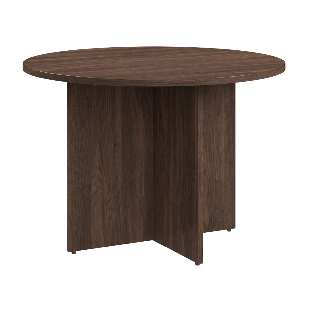 Shop Bush Business Furniture 42-inch Round Conference Table with Wood Base, Image 01, 99TB42RBW, #color_black walnut