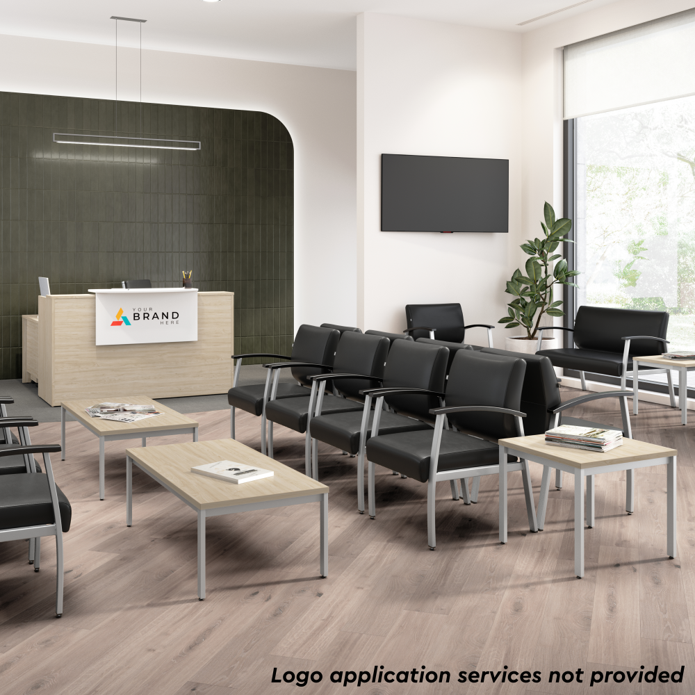 Shop Bush Business Furniture Arrive 72W x 72D L Shaped Reception Desk with Shelf, Image 04, ARV006NE, #color_natural elm