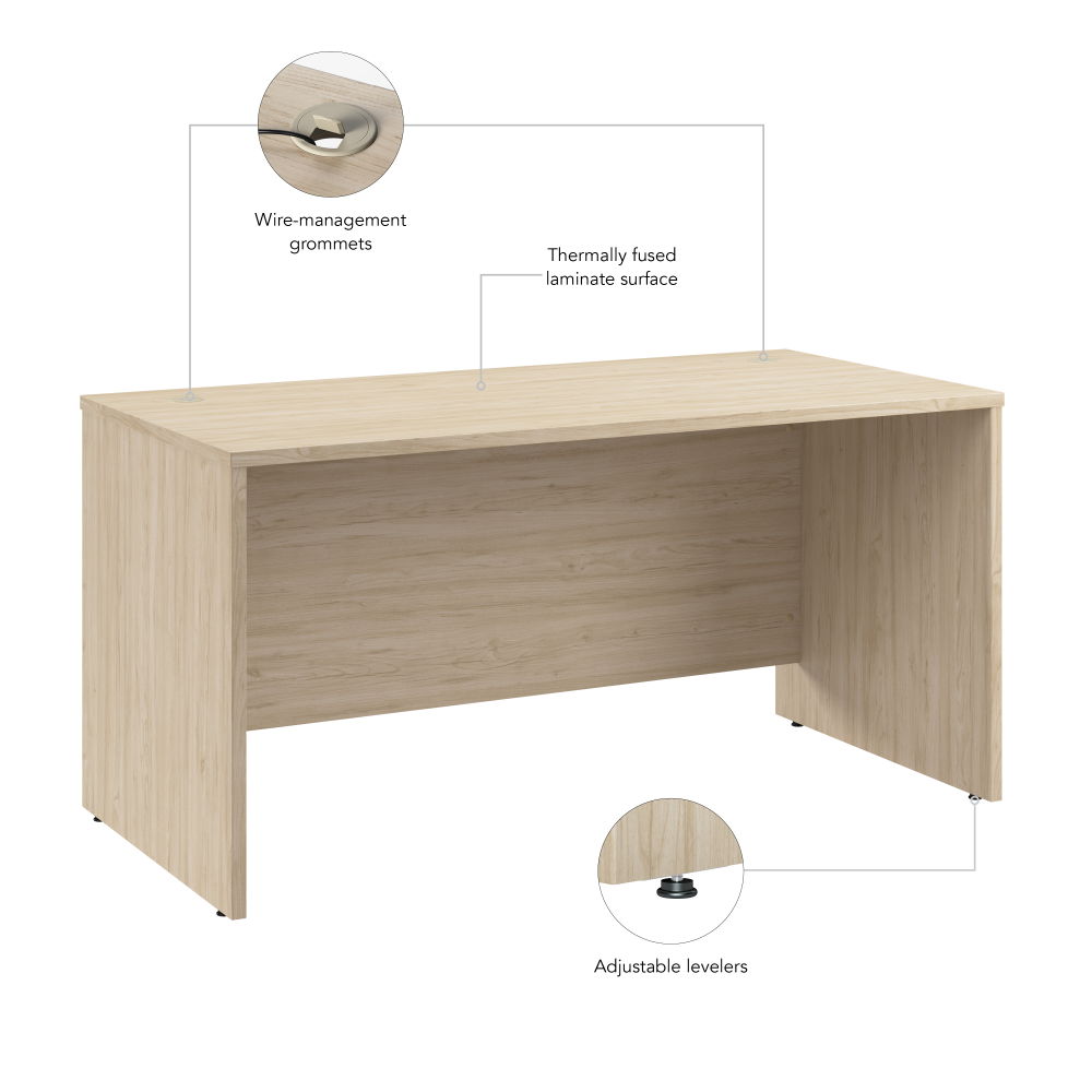 Shop Bush Business Furniture Arrive 60W x 30D Office Desk, Image 07, ARD260NE-Z, #color_natural elm