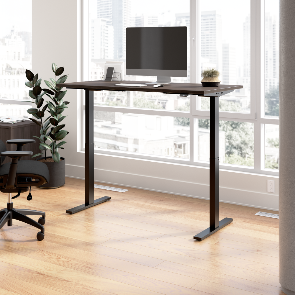 Shop Bush Business Furniture Move 60 Series 60W x 30D Electric Height Adjustable Standing Desk, Image 02, M6S6030SGBK, #color_storm gray/black powder coat