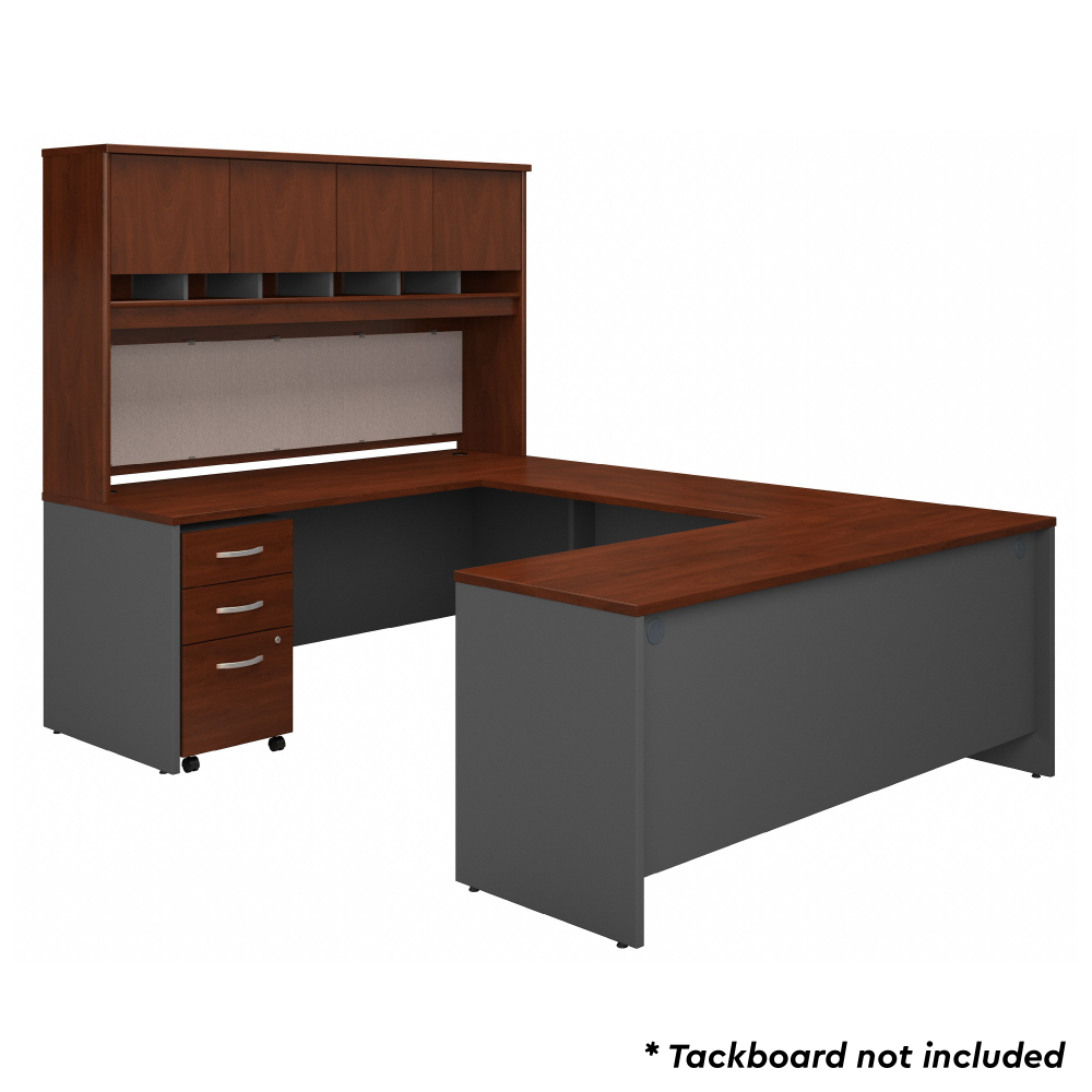 Shop Bush Business Furniture Series C 72W U Shaped Desk with Hutch and Storage, Image 03, SRC094HCSU, #color_hansen cherry/graphite gray