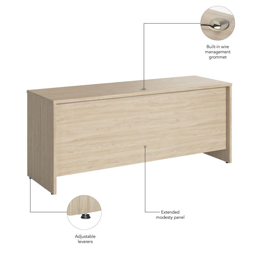 Shop Bush Business Furniture Studio C 72W x 24D Credenza Desk, Image 08, SCD372NE, #color_natural elm
