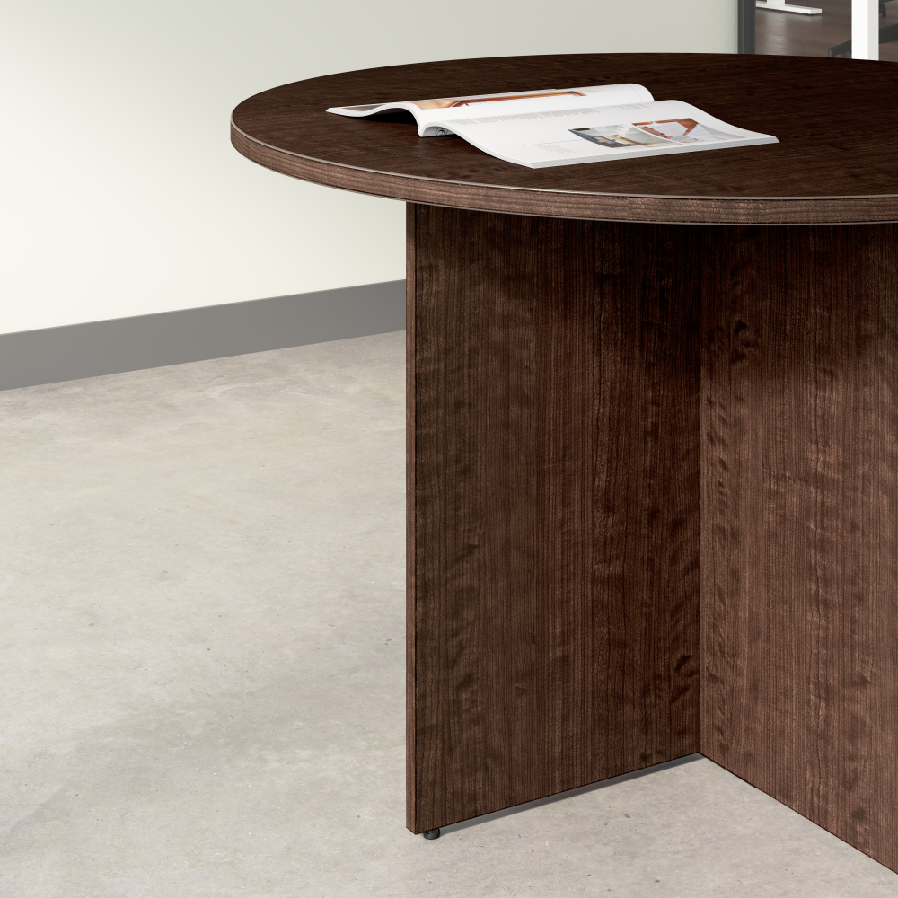 Shop Bush Business Furniture 42-inch Round Conference Table with Wood Base, Image 04, 99TB42RMR, #color_mocha cherry