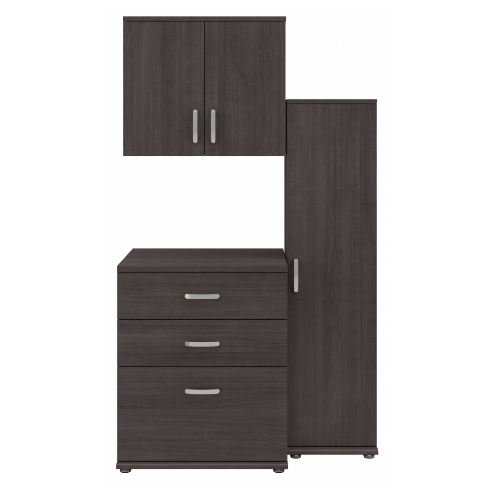 Shop Bush Business Furniture Universal 44W 3 Piece Modular Storage Set with Floor and Wall Cabinets, Image 01, UNS005SG, #color_storm gray