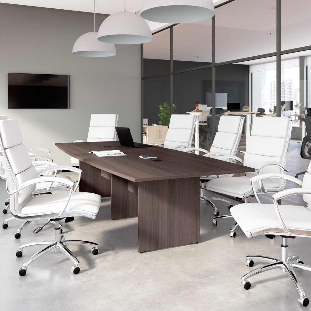 Shop Bush Business Furniture 120-inch Office Conference Table with Wood Base, Image 02, 99TB12048SGK, #color_storm gray