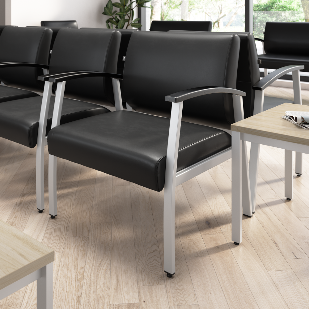Shop Bush Business Furniture Arrive Bariatric Waiting Room Guest Chair with Arms, Image 02, CH3902BVL-03, #color_black vinyl