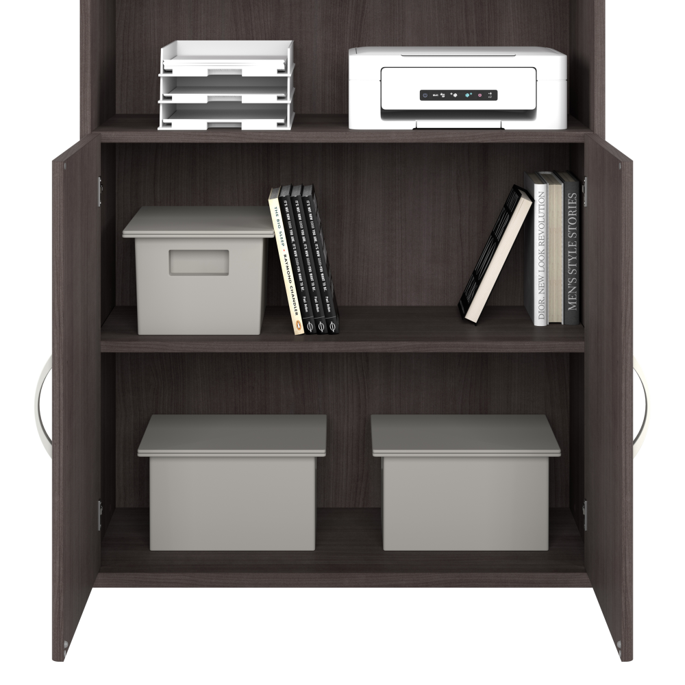 Shop Bush Business Furniture Studio A Tall 5 Shelf Bookcase with Doors, Image 03, STA010SG, #color_storm gray