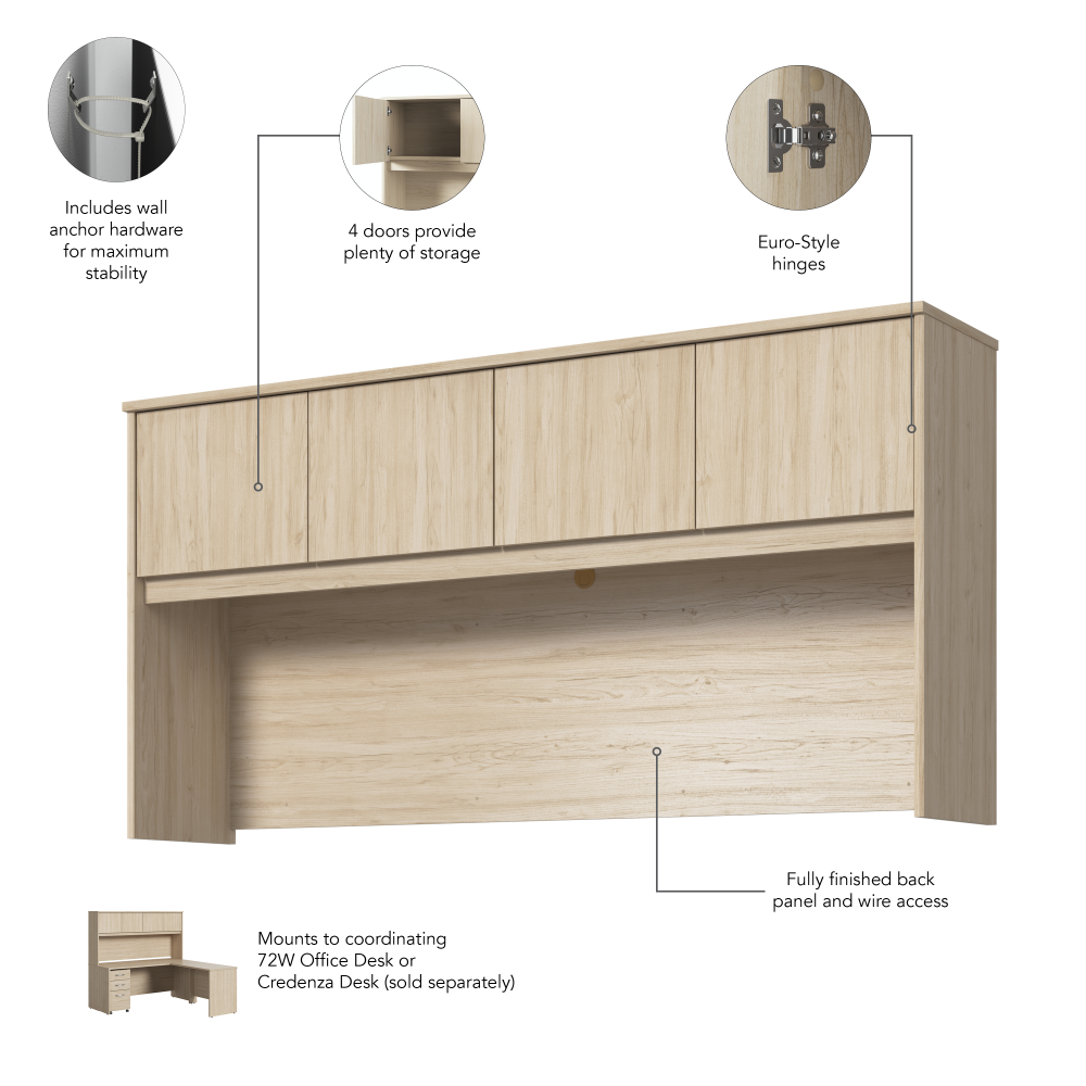 Shop Bush Business Furniture Studio C 72W Desk Hutch, Image 08, SCH172NE, #color_natural elm