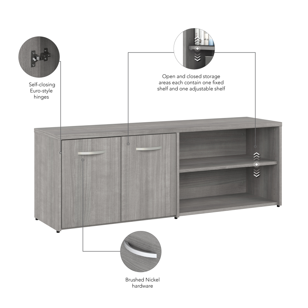 Shop Bush Business Furniture Studio A Low Storage Cabinet with Doors and Shelves, Image 08, SDS160PG-Z, #color_platinum gray