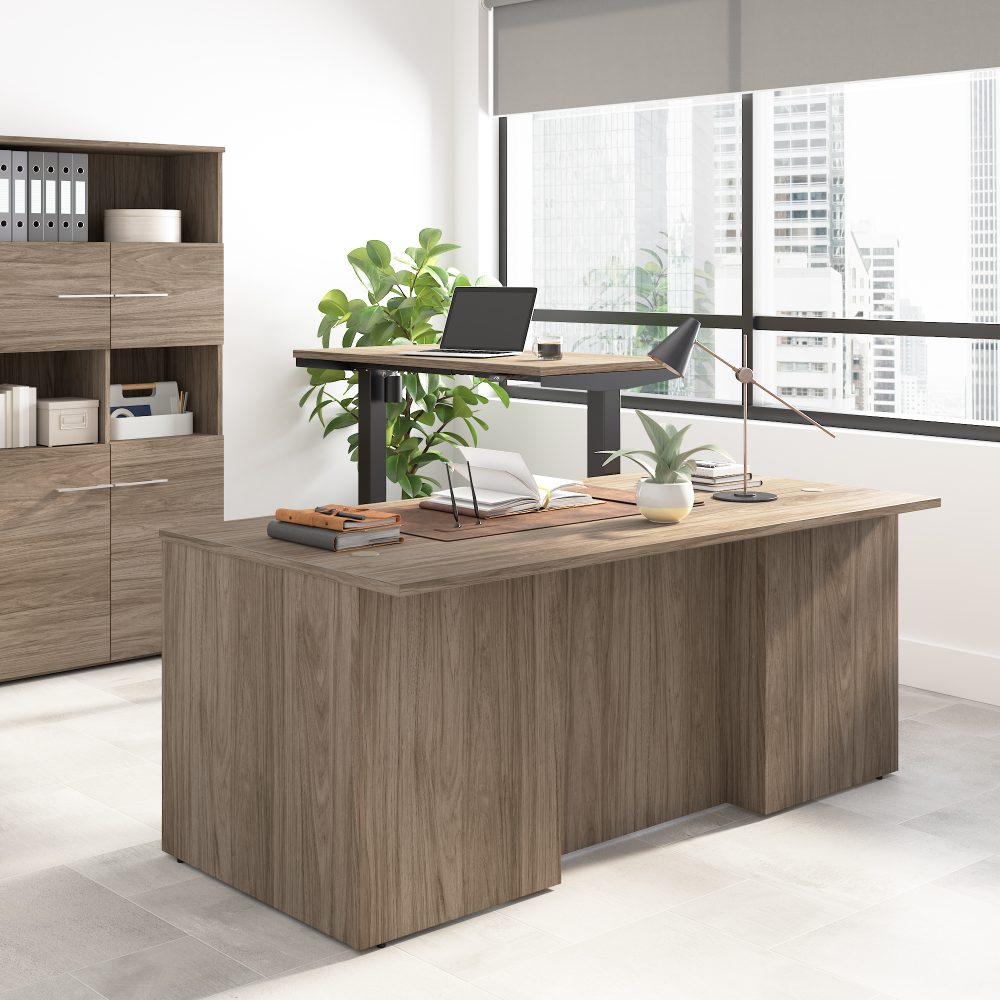 Shop Bush Business Furniture Office 500 5 Shelf Bookcase with Doors, Image 03, OFB136MH, #color_modern hickory