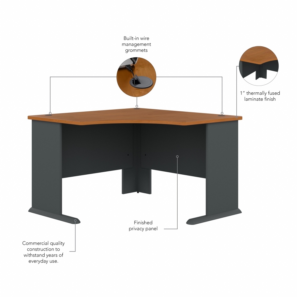 Shop Bush Business Furniture Series A 48W Corner Desk, Image 08, WC57466, #color_natural cherry/slate
