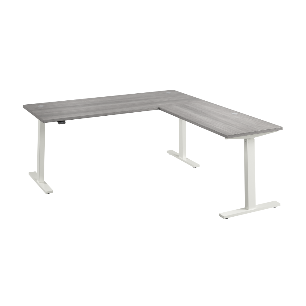 Shop Bush Business Furniture Move 60 Series 72W Height Adjustable L Shaped Standing Desk, Image 01, M6SL7278PGWK, #color_platinum gray/white powder coat
