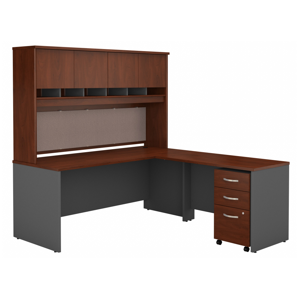 Shop Bush Business Furniture Series C 72W L Shaped Desk with Hutch and Mobile File Cabinet, Image 01, SRC0018HCSU, #color_hansen cherry/graphite gray