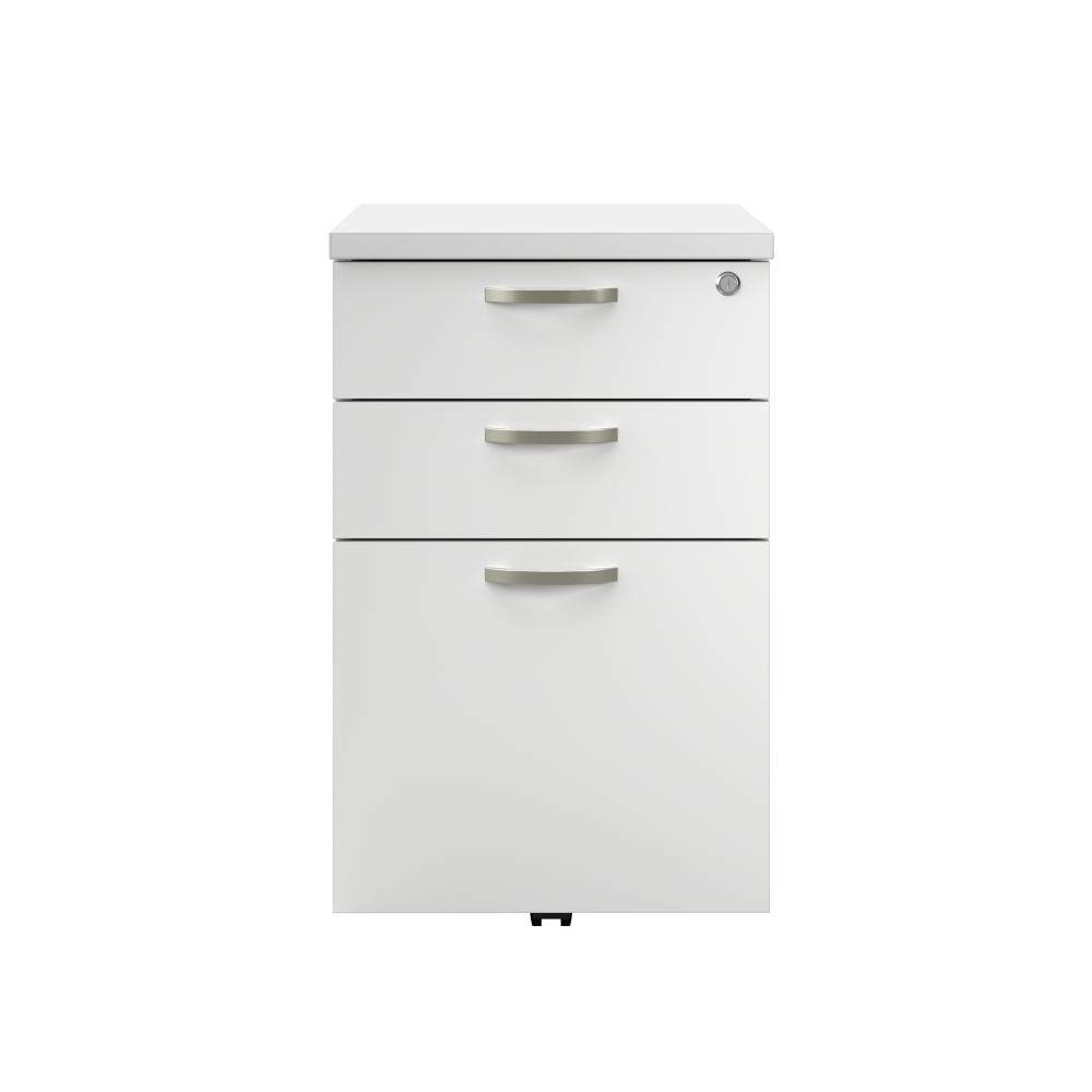 Shop Bush Business Furniture Easy Office 3 Drawer Mobile File Cabinet, Image 03, EOF116WH-03, #color_pure white