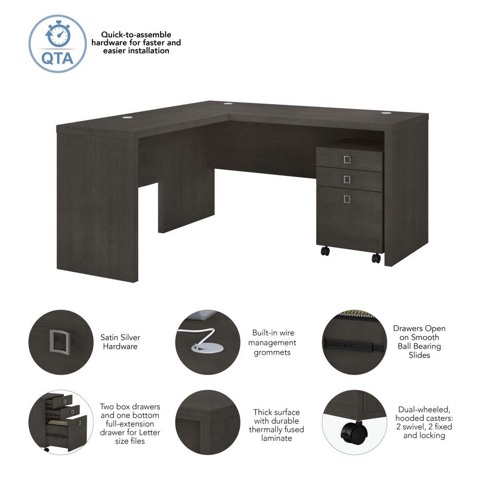 Shop Bush Business Furniture Echo L Shaped Desk with Mobile File Cabinet, Image 07, ECH008CM, #color_charcoal maple