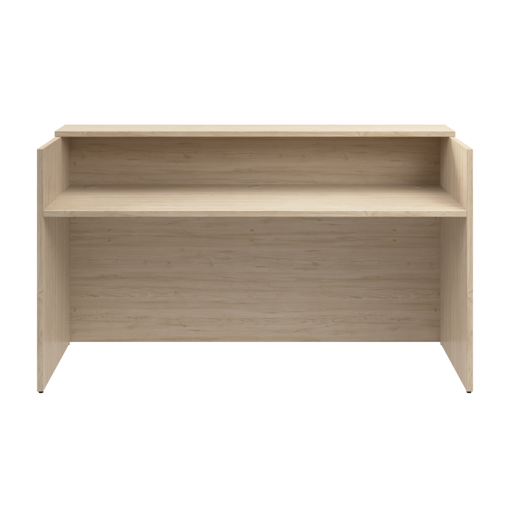 Shop Bush Business Furniture Arrive 72W x 30D Reception Desk with Shelf, Image 03, AVD172NEK, #color_natural elm