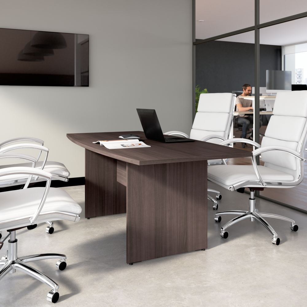 Shop Bush Business Furniture 72-inch Office Conference Table with Wood Base, Image 02, 99TB7236SG, #color_storm gray