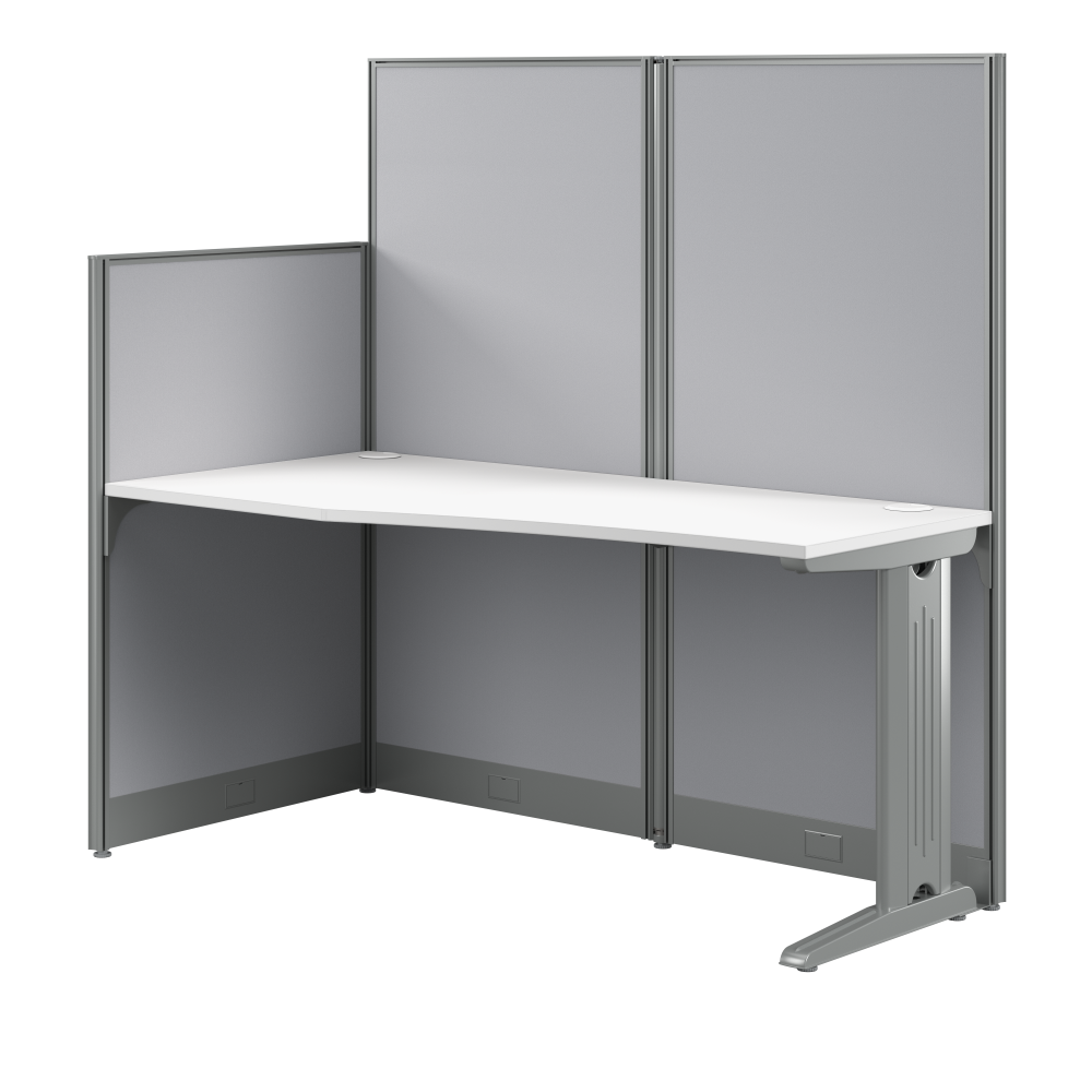 Shop Bush Business Furniture Office in an Hour 65W x 33D Straight Cubicle Desk, Image 01, WC36192-03K, #color_pure white