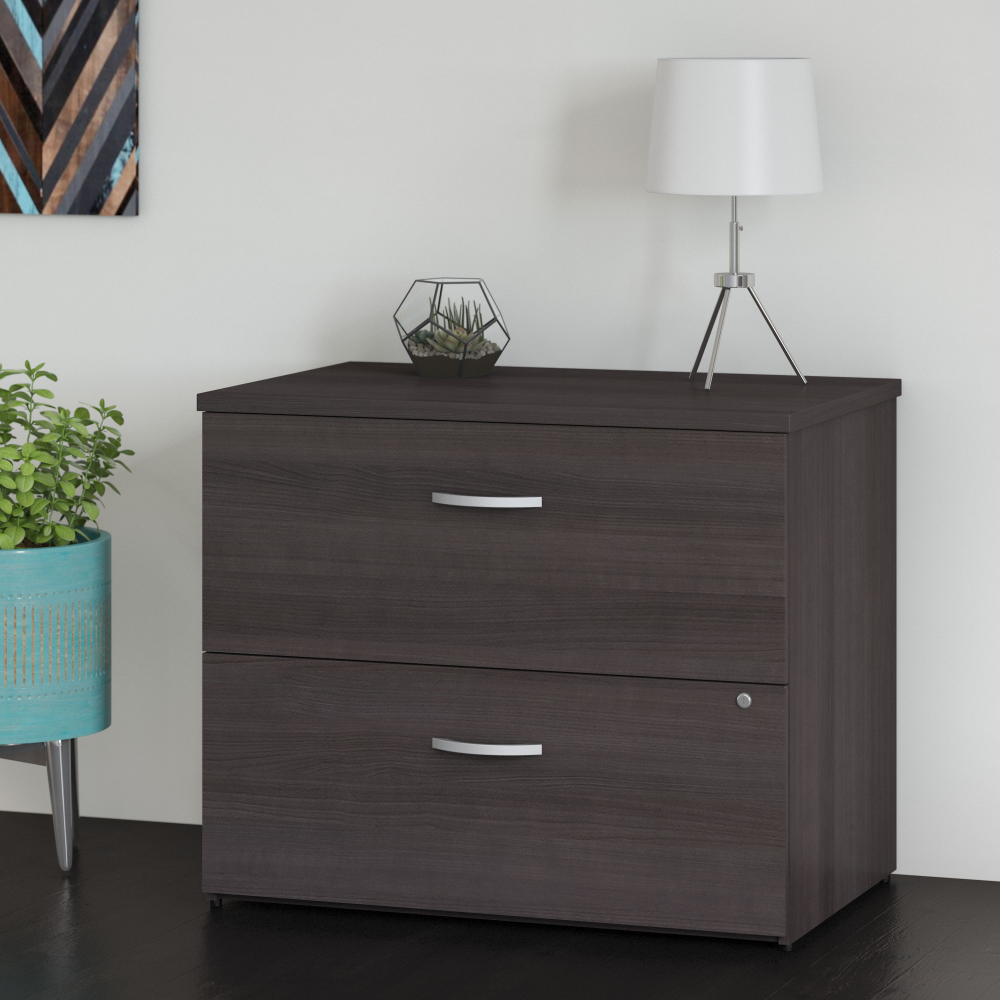 Shop Bush Business Furniture Studio C 2 Drawer Lateral File Cabinet, Image 02, SCF136SGSU, #color_storm gray