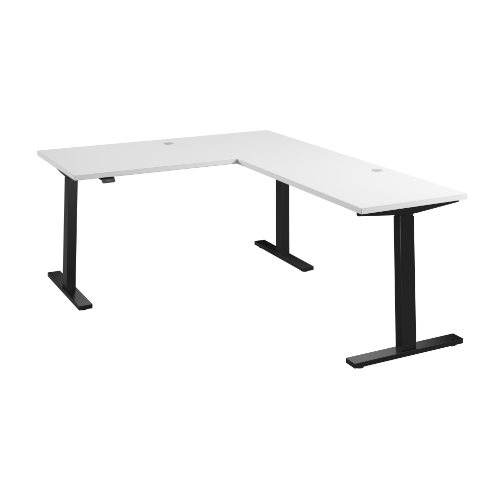 Shop Bush Business Furniture Move 60 Series 60W Height Adjustable L Shaped Standing Desk, Image 01, M6SL6078WHBK, #color_white/black powder coat