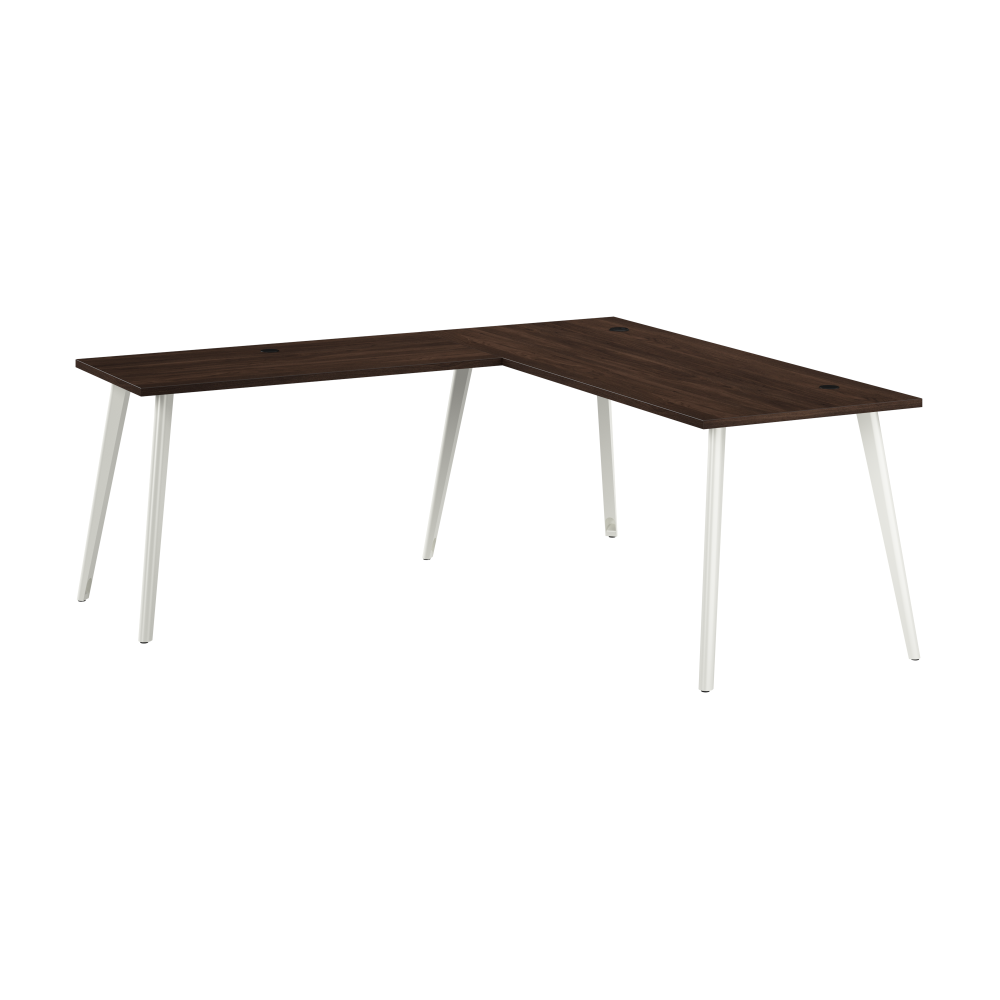 Shop Bush Business Furniture Vista 72W x 30D L Shaped Desk with Splayed Metal Legs, Image 01, VST003BW, #color_black walnut