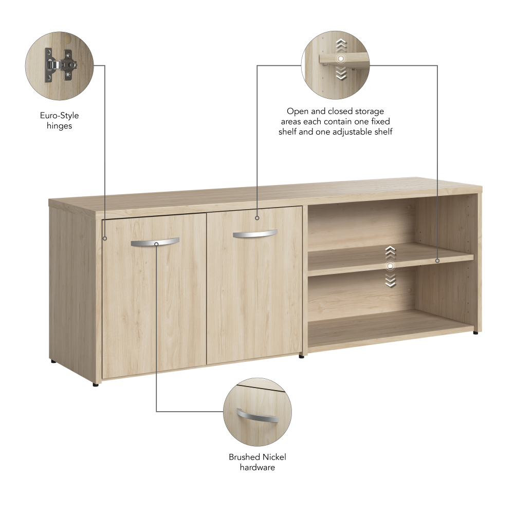 Shop Bush Business Furniture Studio C Low Storage Cabinet with Doors and Shelves, Image 08, SCS160NE, #color_natural elm