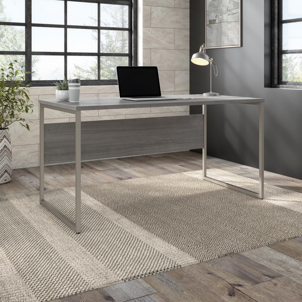 Shop Bush Business Furniture Hybrid 60W x 30D Computer Table Desk with Metal Legs, Image 02, HYD360PG, #color_platinum gray