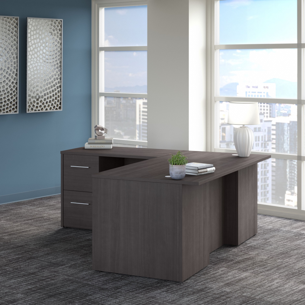 Shop Bush Business Furniture Office 500 72W L Shaped Executive Desk with Drawers, Image 02, OF5004SGSU, #color_storm gray