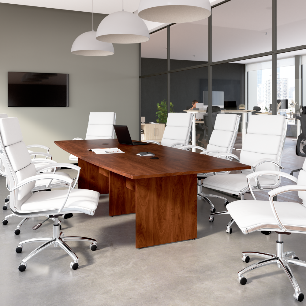 Shop Bush Business Furniture 120-inch Office Conference Table with Wood Base, Image 02, 99TB12048HCK, #color_hansen cherry