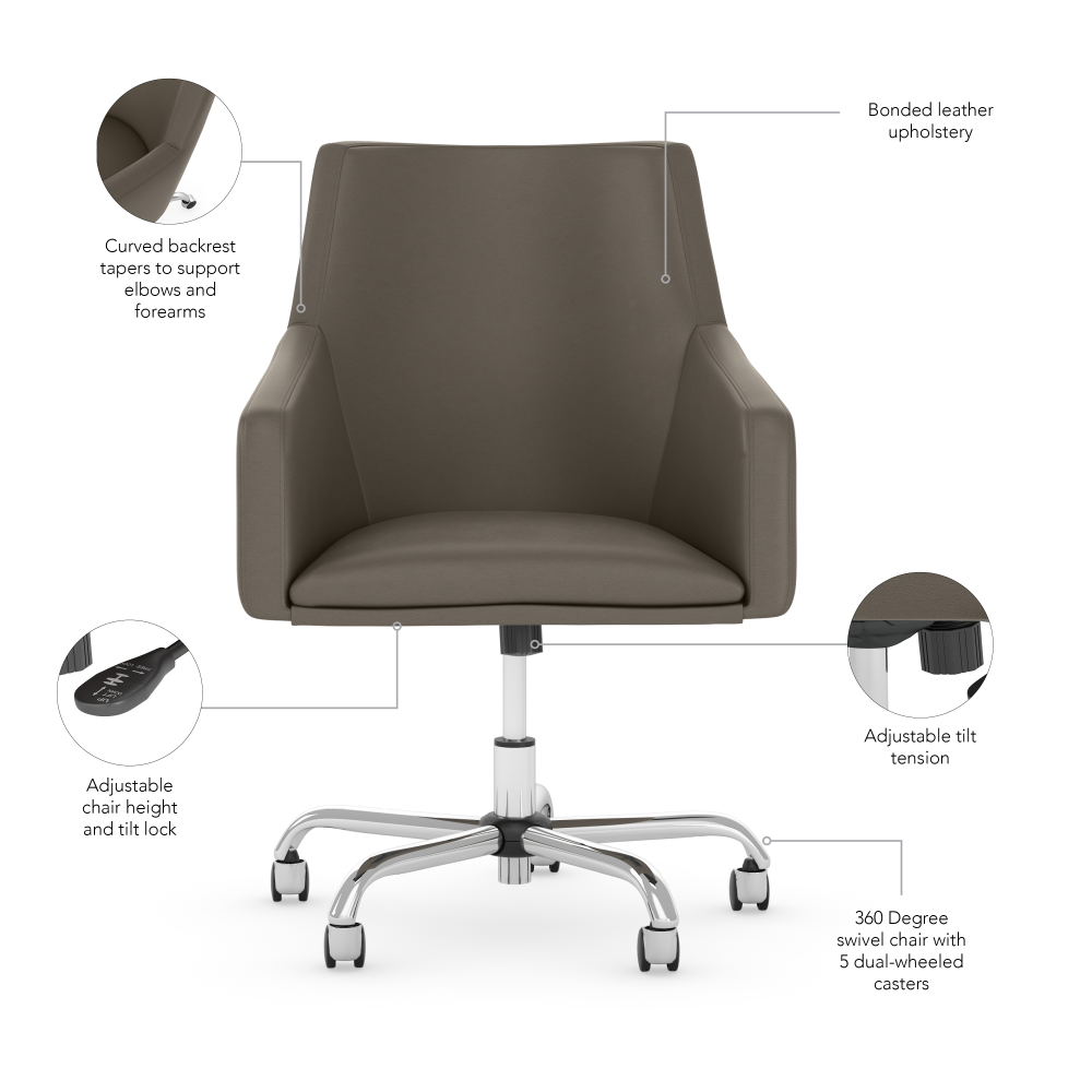 Shop Bush Business Furniture London Mid Back Leather Box Chair, Image 07, CH2401WGL-03, #color_washed gray leather